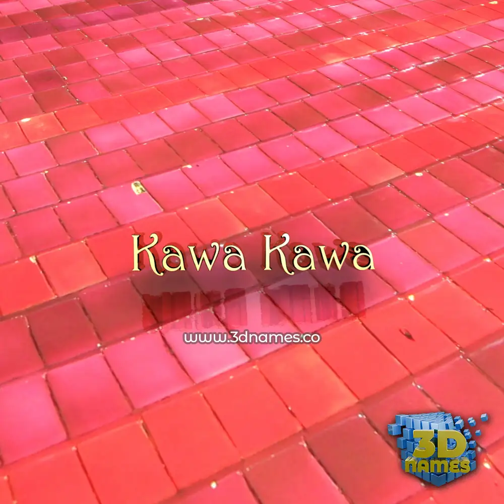 kawa kawa in Red Tiles style - 3D name wallpaper