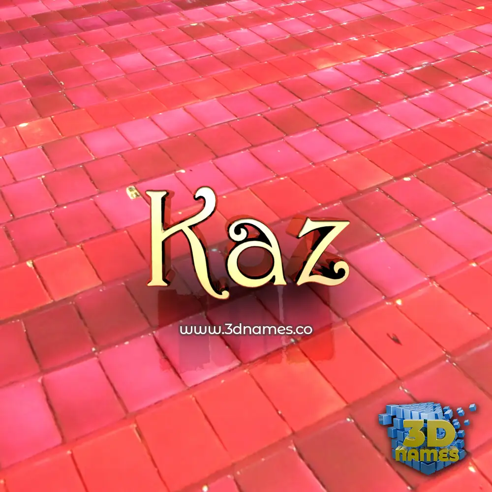 kaz in Red Tiles style - 3D name wallpaper