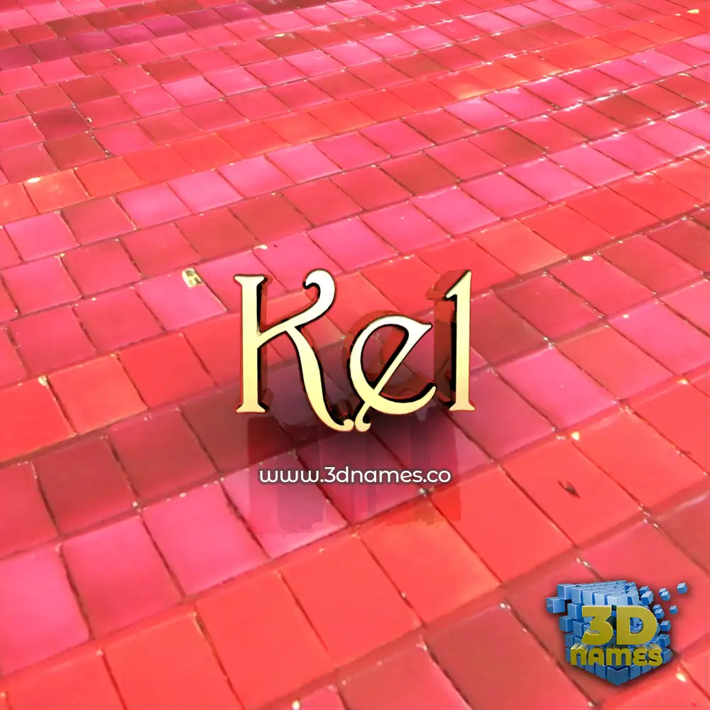kel in Red Tiles style - 3D name wallpaper
