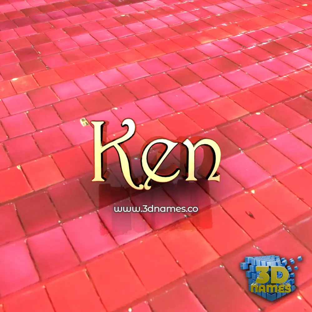ken in Red Tiles style - 3D name wallpaper