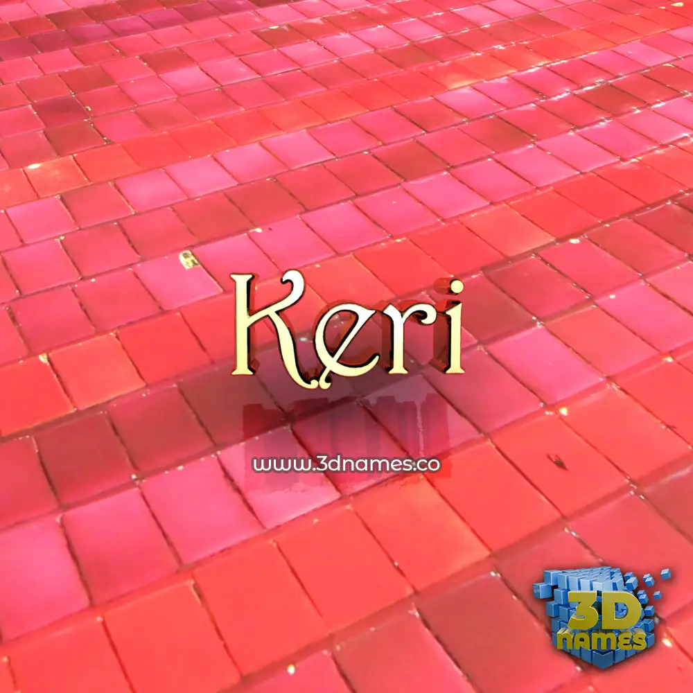 keri in Red Tiles style - 3D name wallpaper
