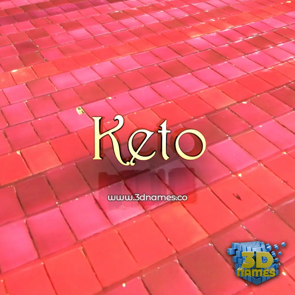 keto in Red Tiles style - 3D name wallpaper