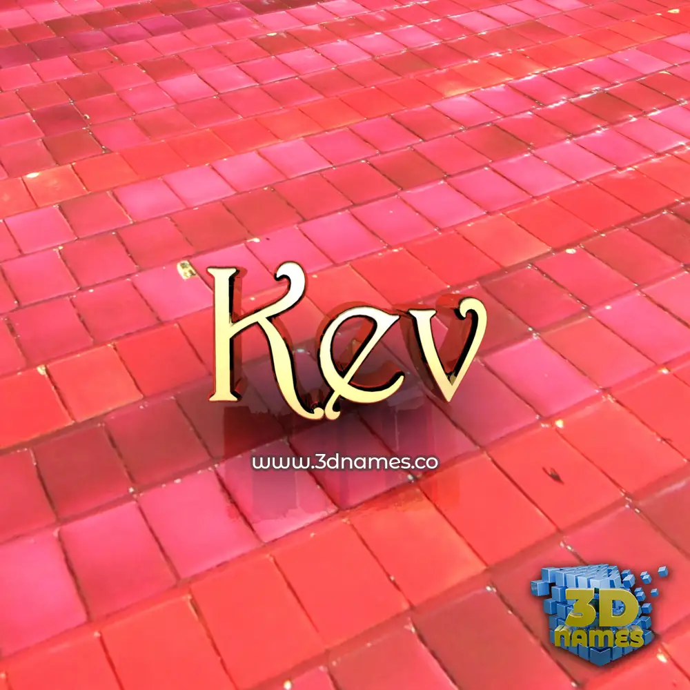 kev in Red Tiles style - 3D name wallpaper
