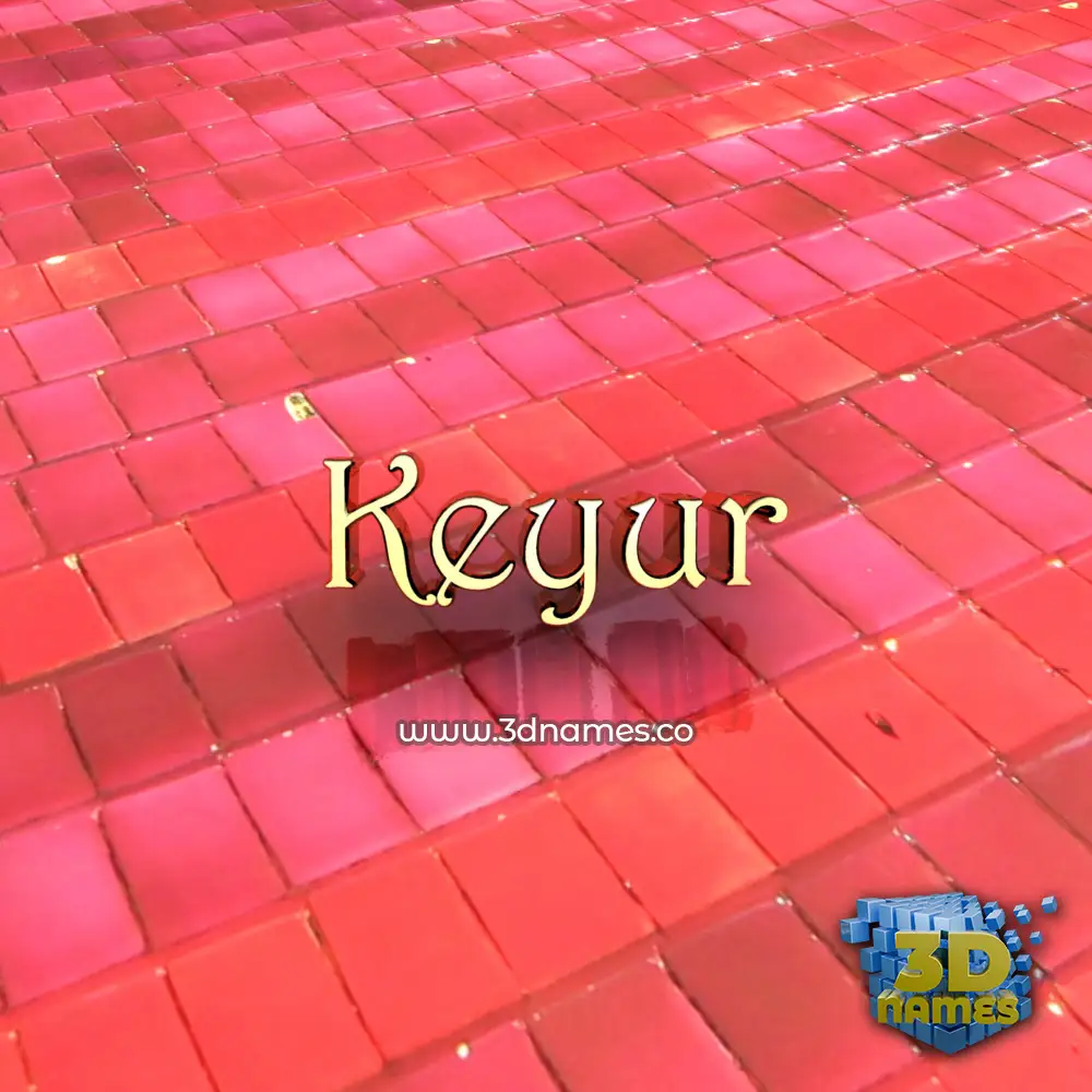 keyur in Red Tiles style - 3D name wallpaper