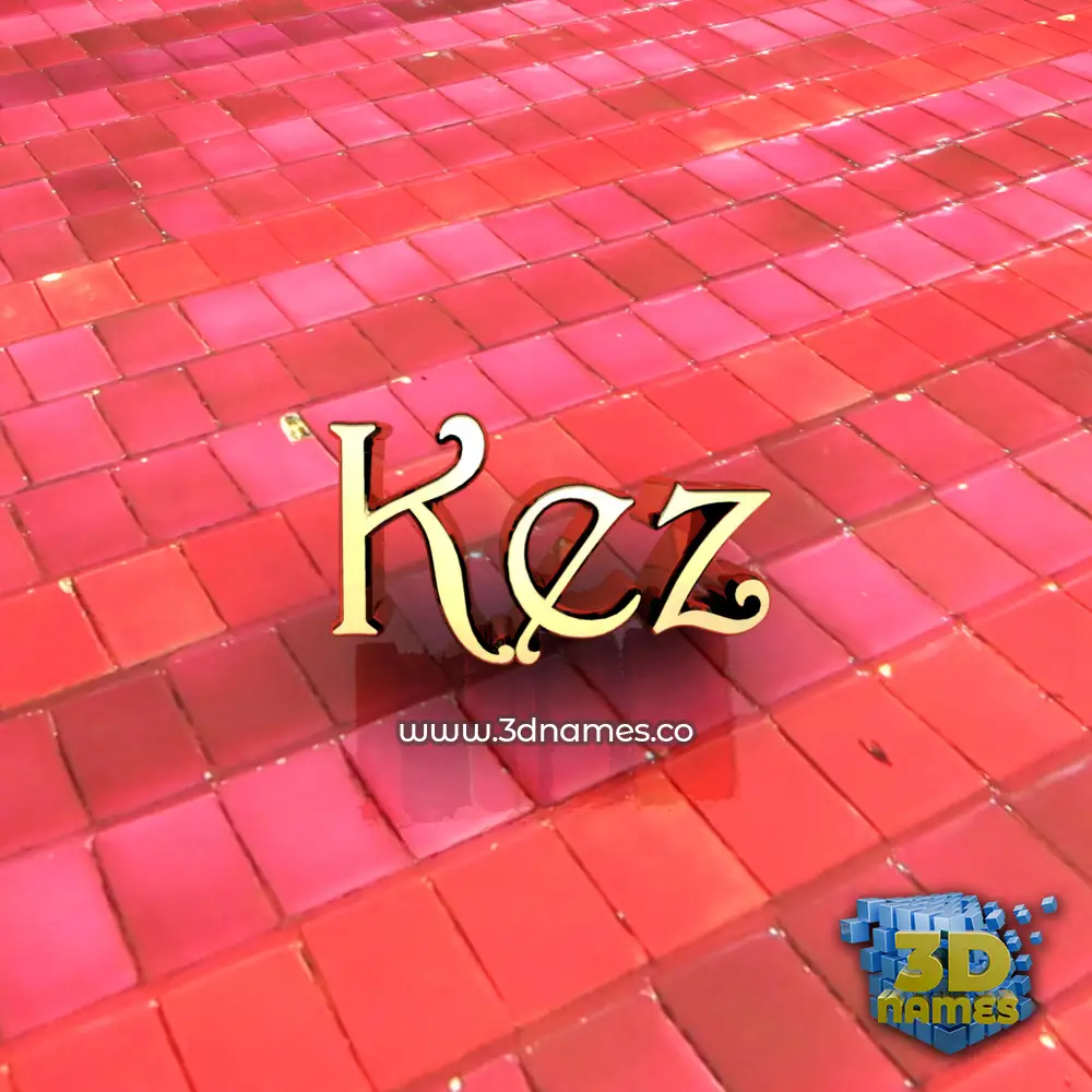 kez in Red Tiles style - 3D name wallpaper