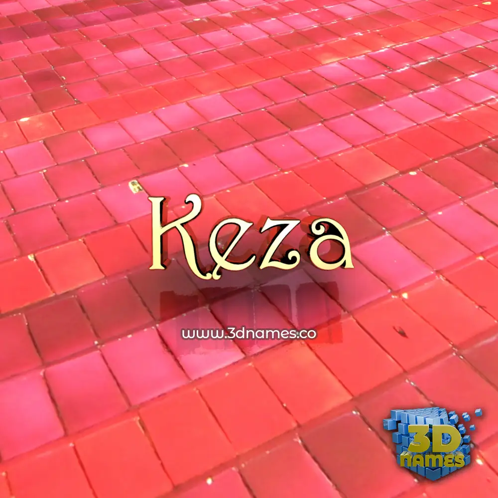 keza in Red Tiles style - 3D name wallpaper