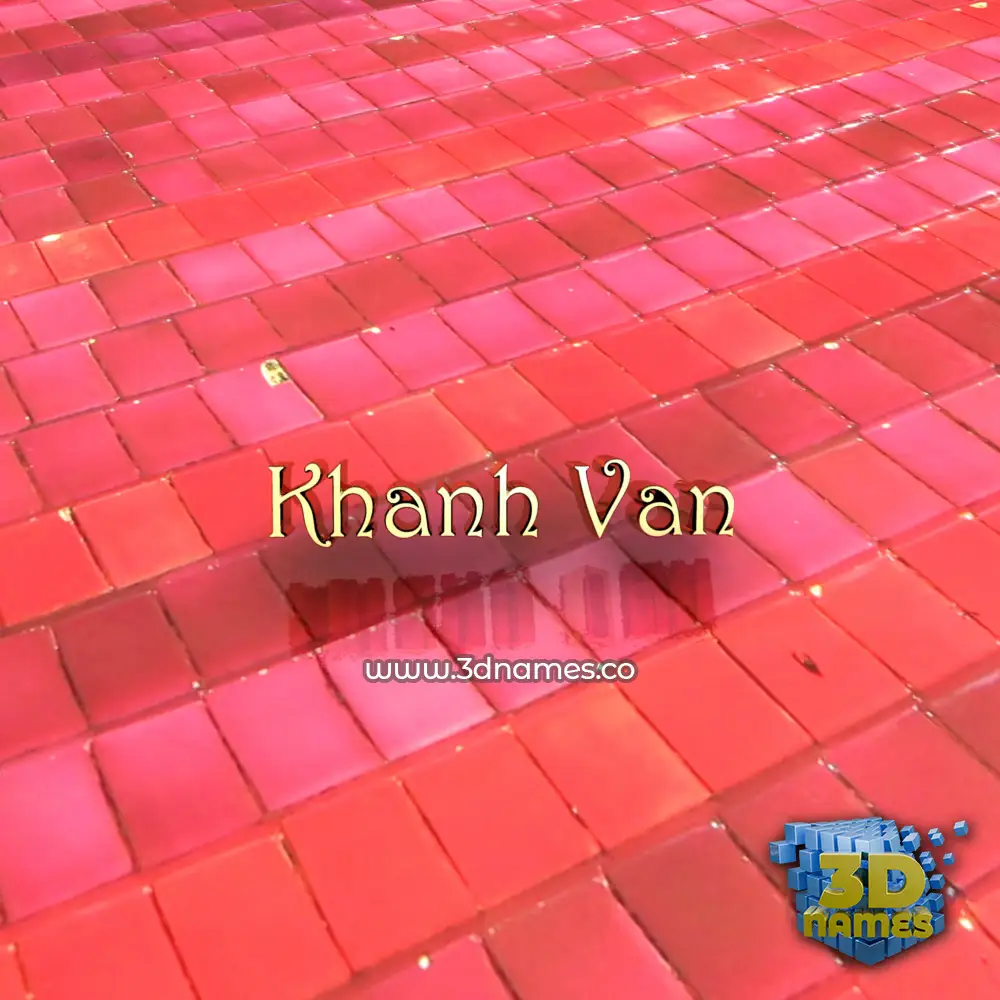 khanh van in Red Tiles style - 3D name wallpaper