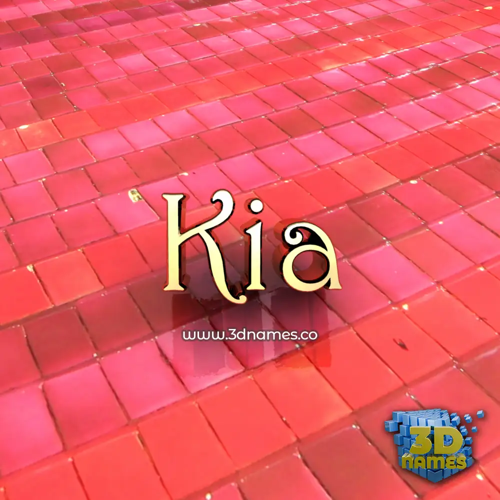 kia in Red Tiles style - 3D name wallpaper