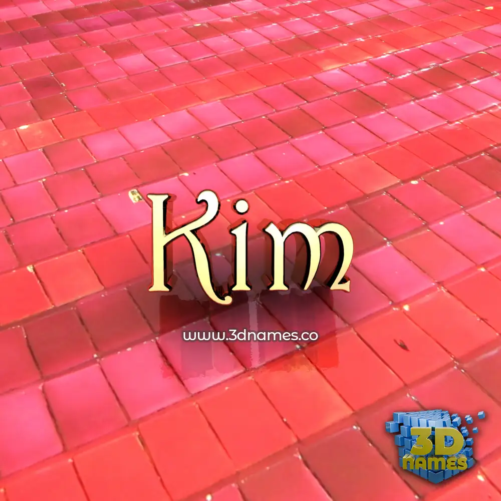 kim in Red Tiles style - 3D name wallpaper