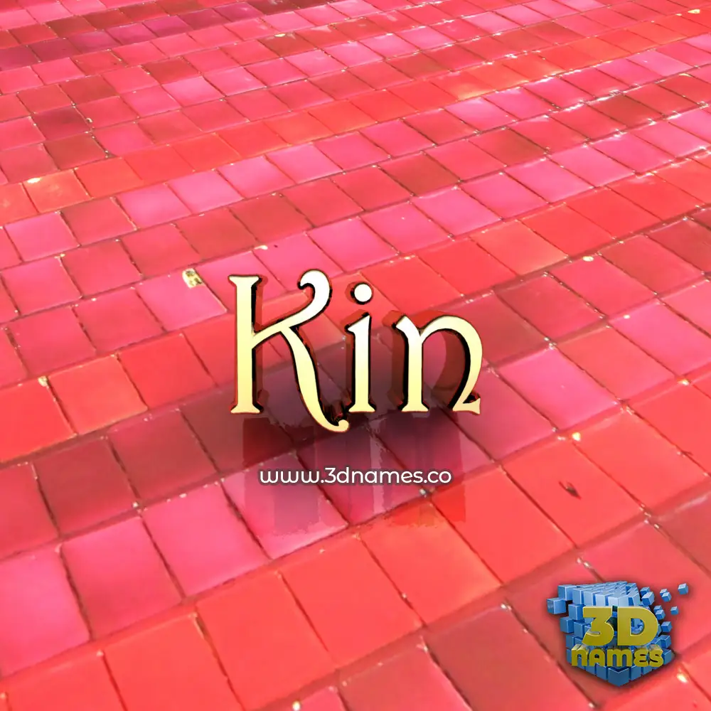 kin in Red Tiles style - 3D name wallpaper