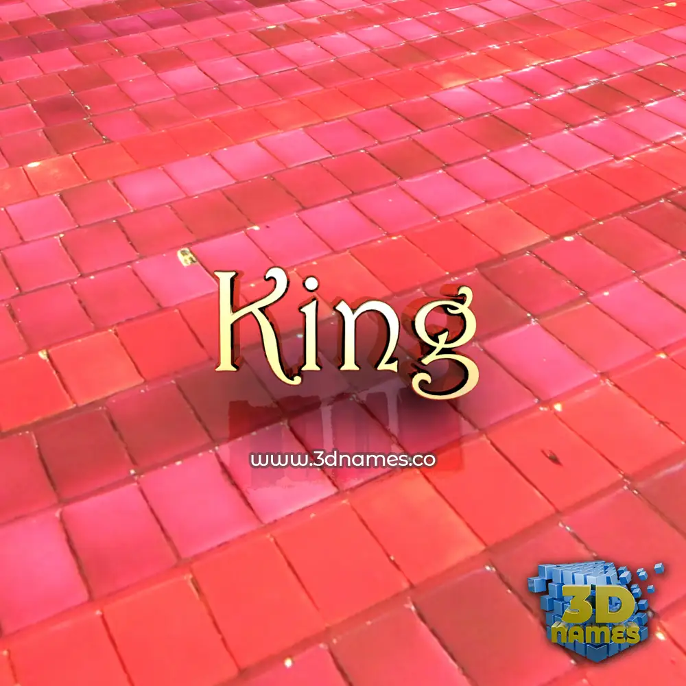 king in Red Tiles style - 3D name wallpaper