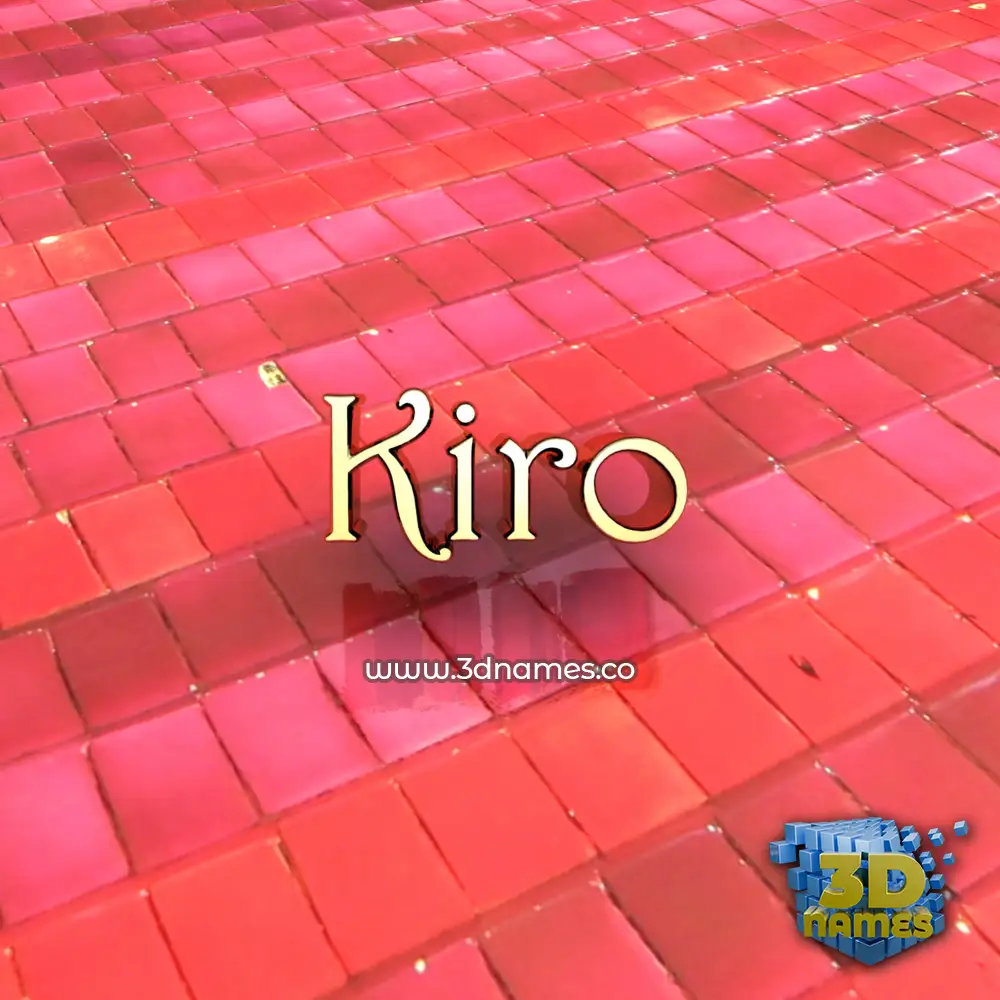 kiro in Red Tiles style - 3D name wallpaper