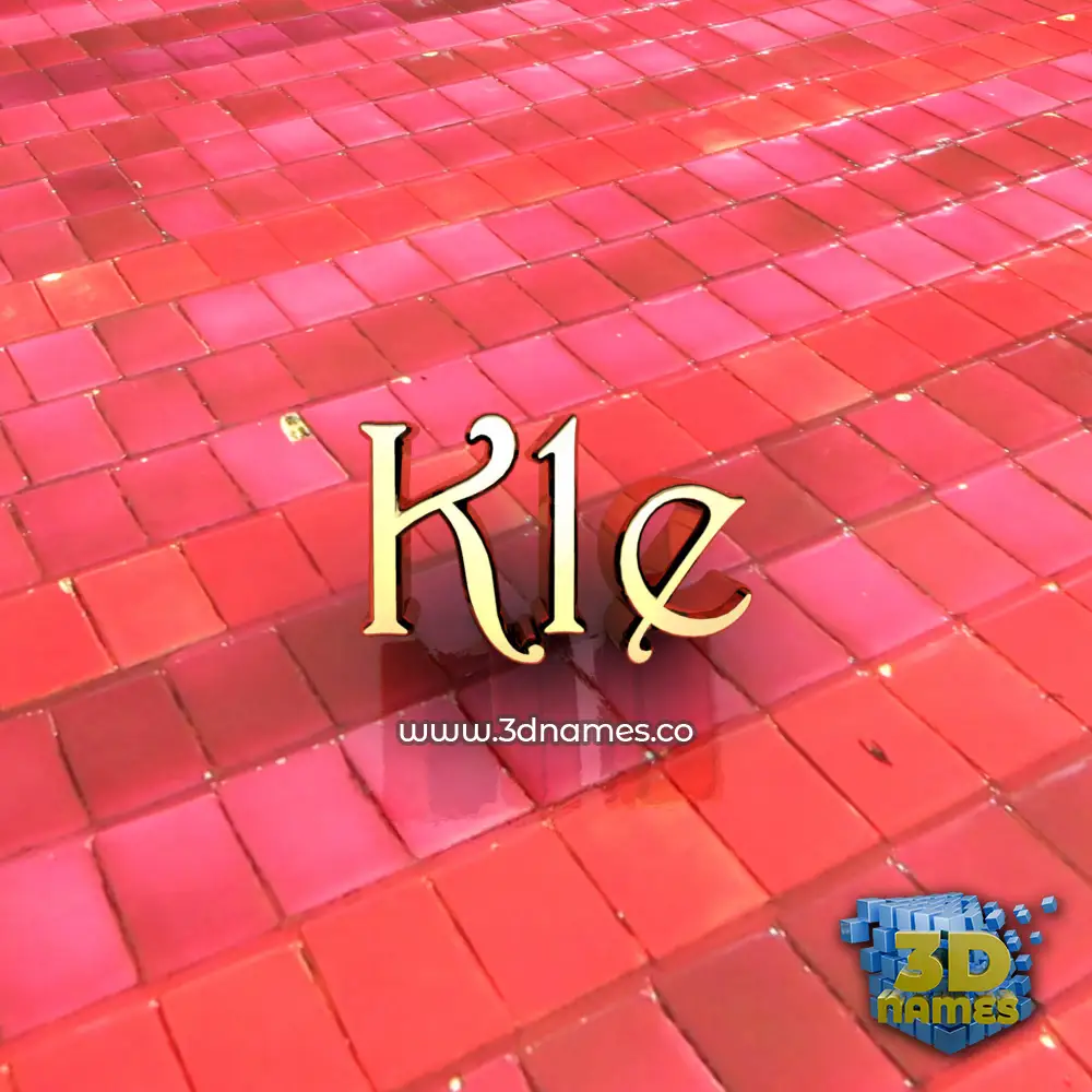 kle in Red Tiles style - 3D name wallpaper