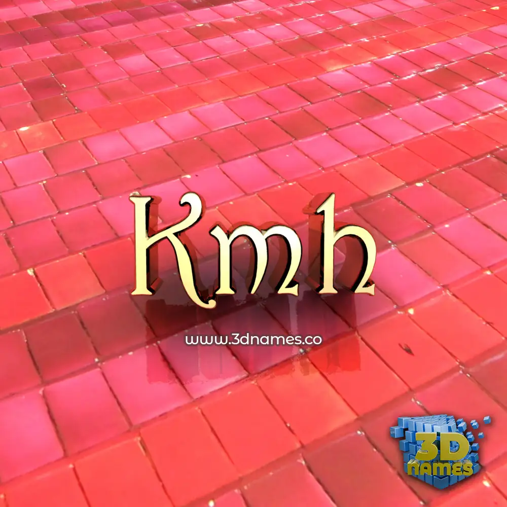 kmh in Red Tiles style - 3D name wallpaper