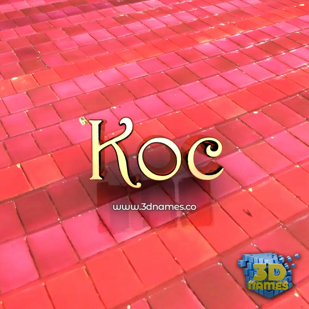 koc in Red Tiles style - 3D name wallpaper