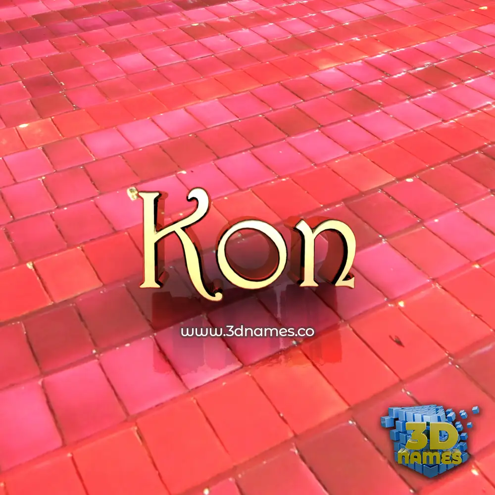 kon in Red Tiles style - 3D name wallpaper