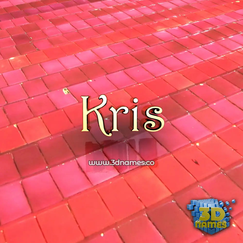 kris in Red Tiles style - 3D name wallpaper
