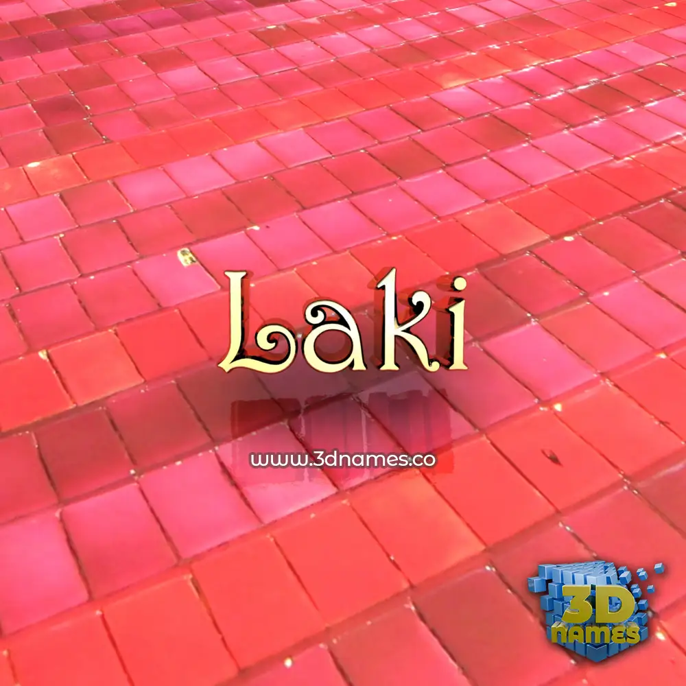laki in Red Tiles style - 3D name wallpaper