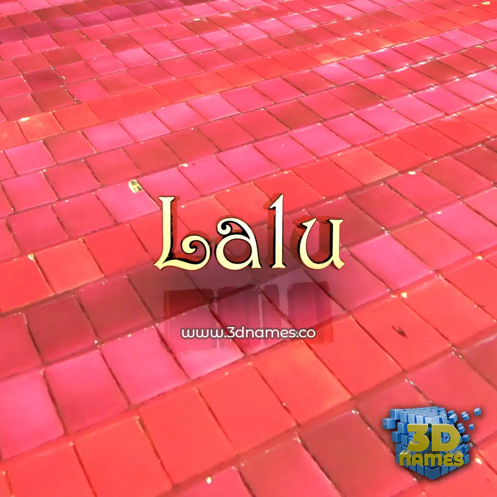 lalu in Red Tiles style - 3D name wallpaper