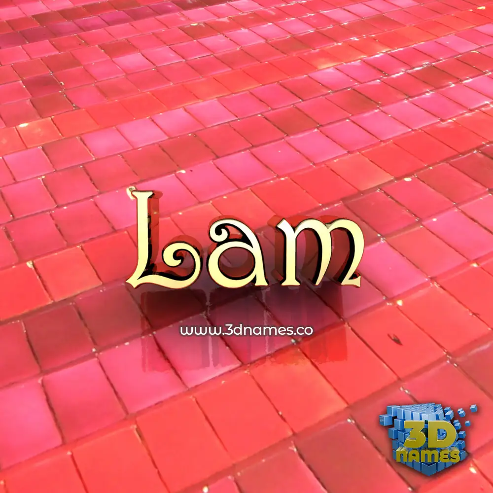 lam in Red Tiles style - 3D name wallpaper