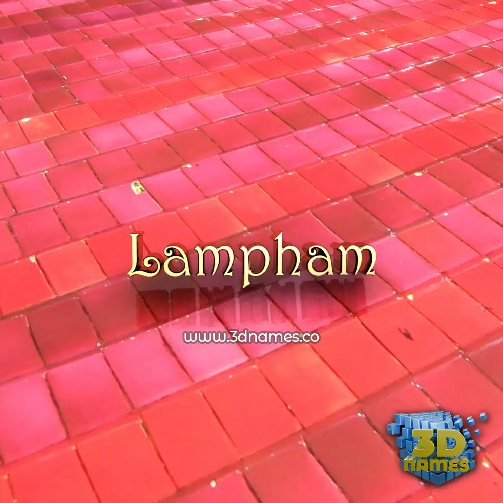 lampham in Red Tiles style - 3D name wallpaper