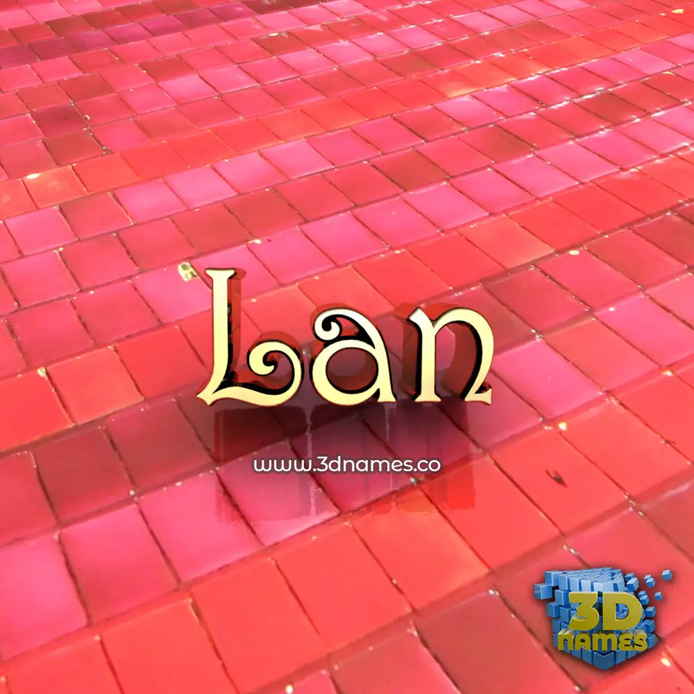lan in Red Tiles style - 3D name wallpaper
