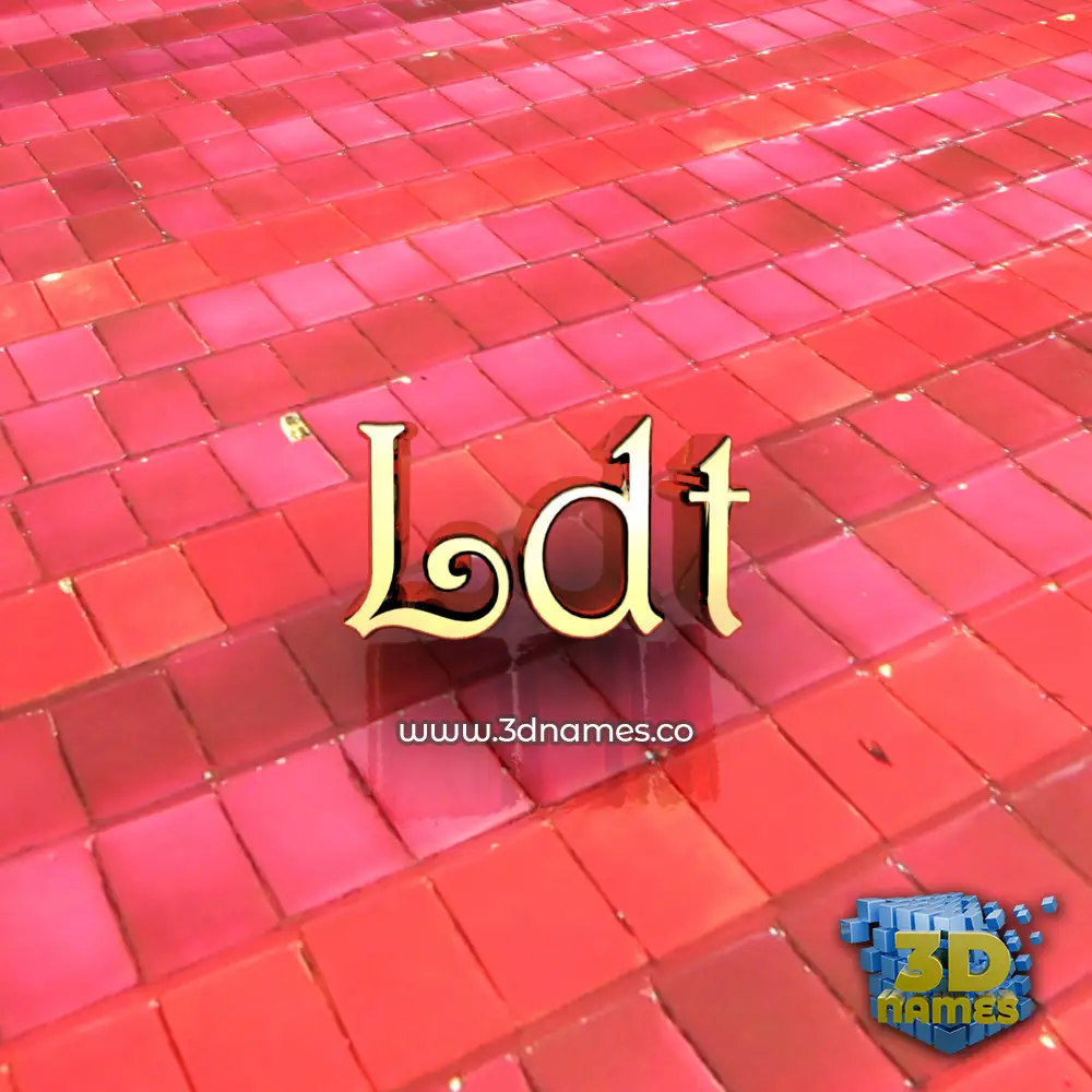 ldt in Red Tiles style - 3D name wallpaper