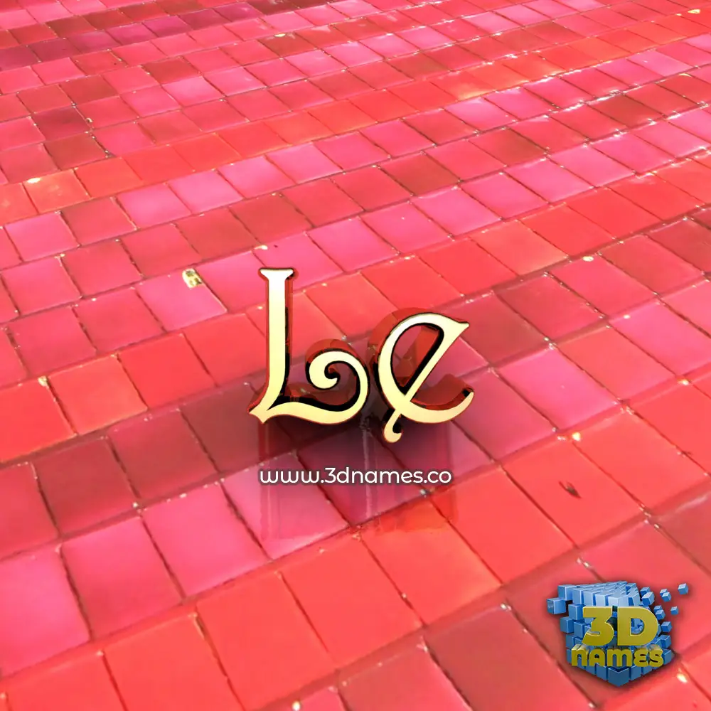 le in Red Tiles style - 3D name wallpaper