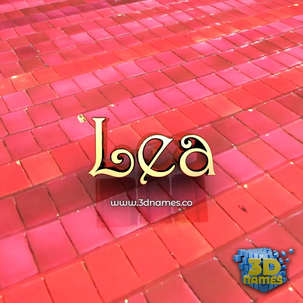 lea in Red Tiles style - 3D name wallpaper