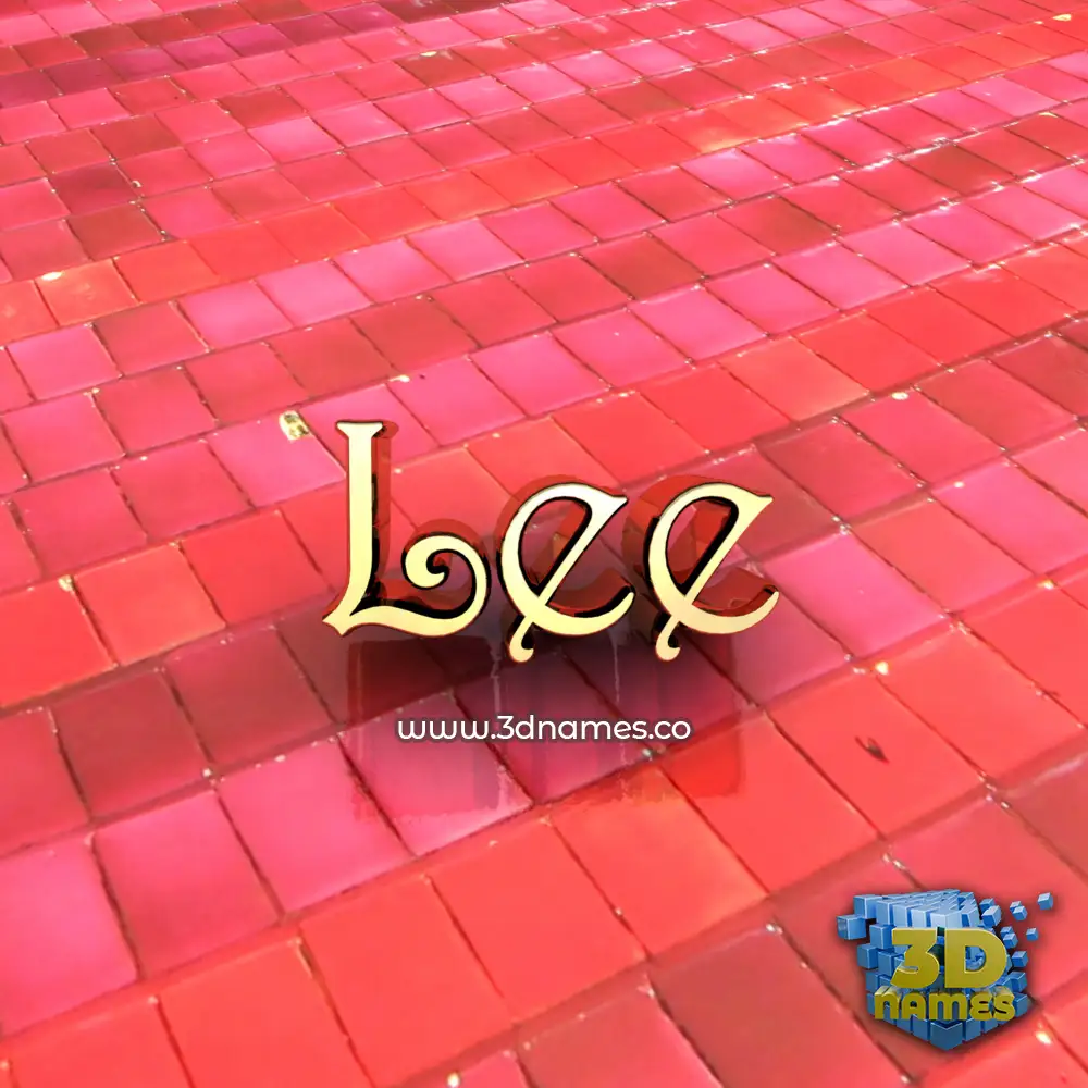 lee in Red Tiles style - 3D name wallpaper