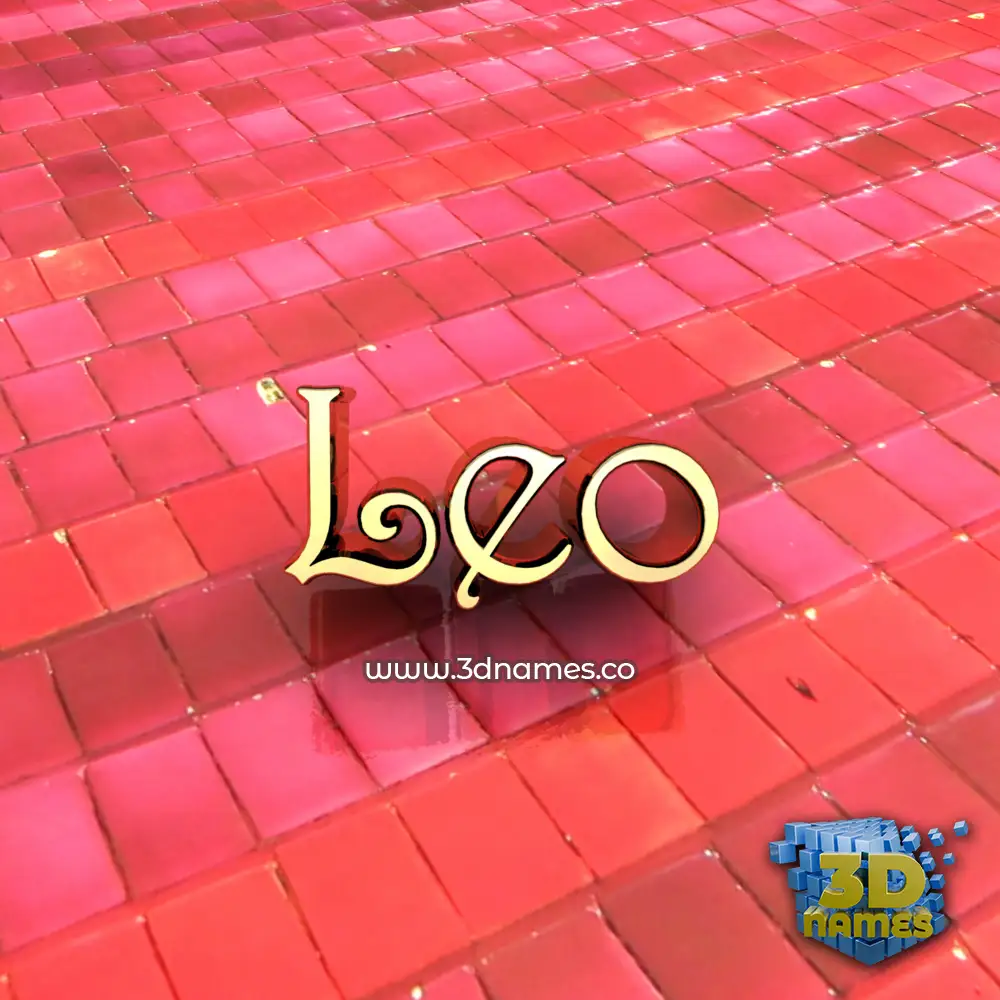 leo in Red Tiles style - 3D name wallpaper