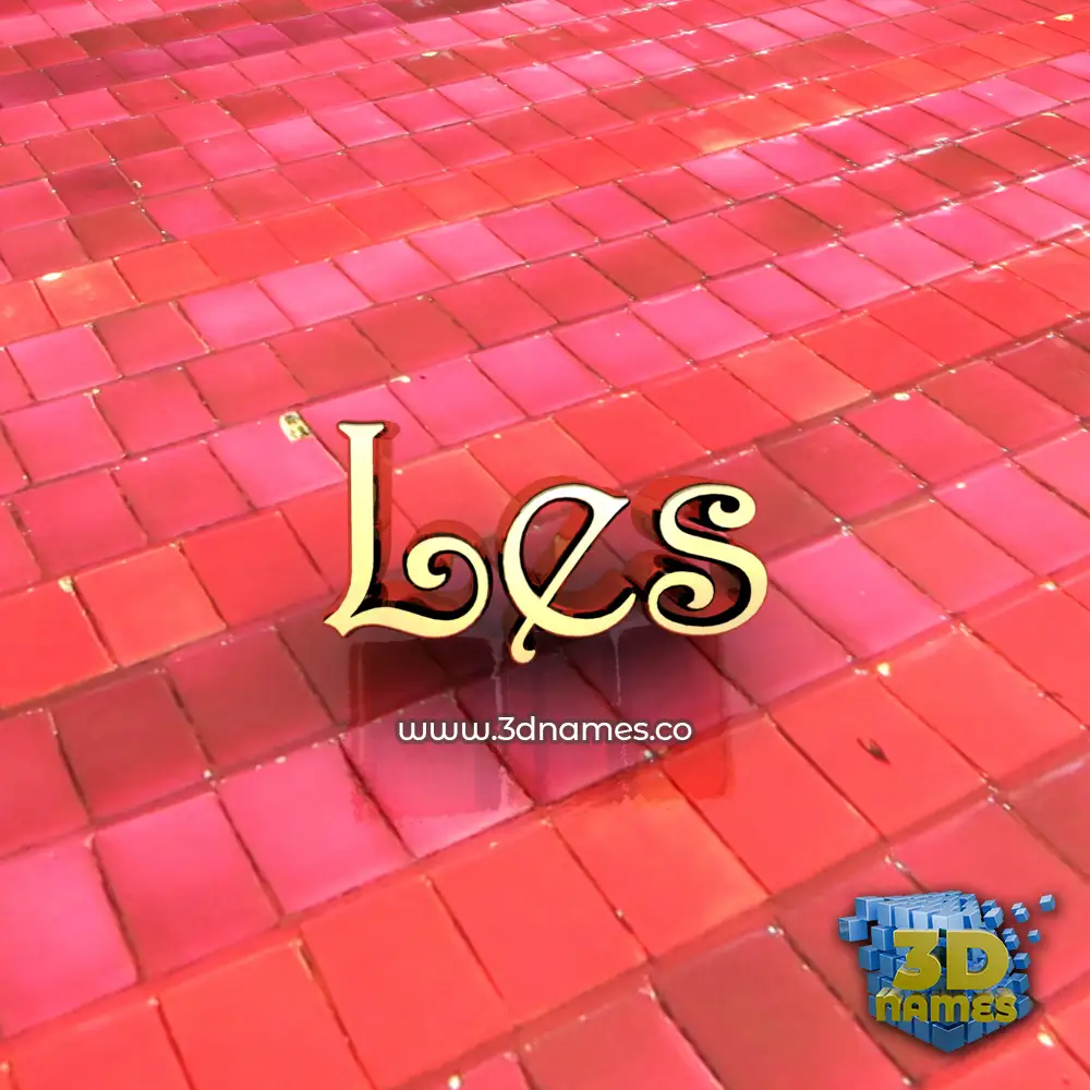 les in Red Tiles style - 3D name wallpaper