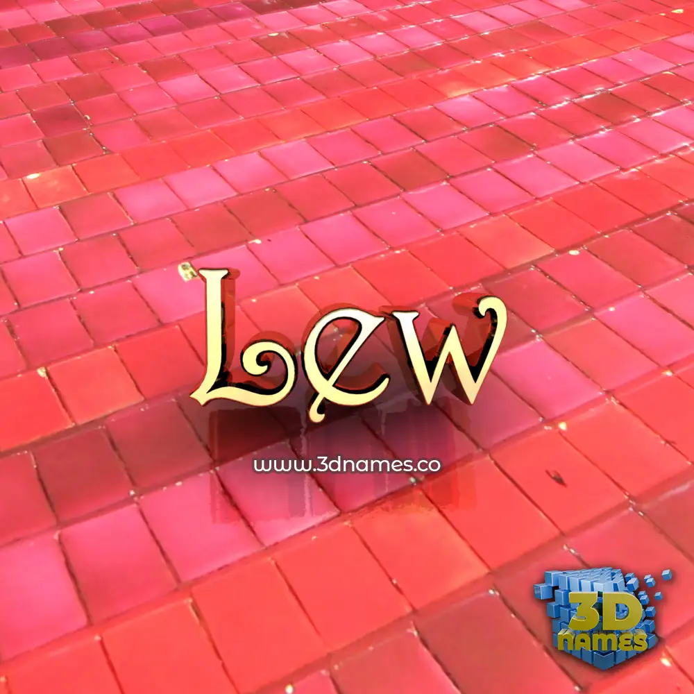 lew in Red Tiles style - 3D name wallpaper
