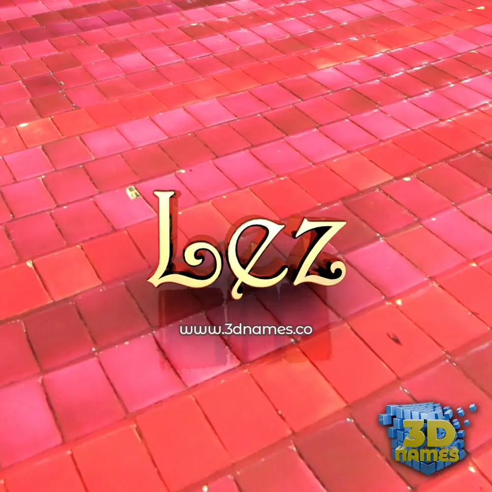 lez in Red Tiles style - 3D name wallpaper