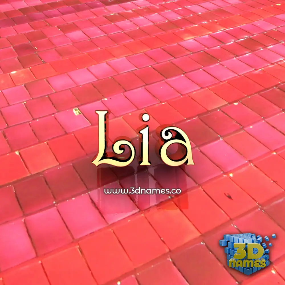 lia in Red Tiles style - 3D name wallpaper