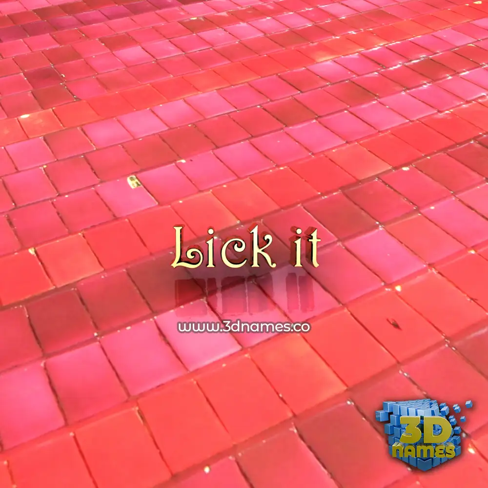 lick it in Red Tiles style - 3D name wallpaper