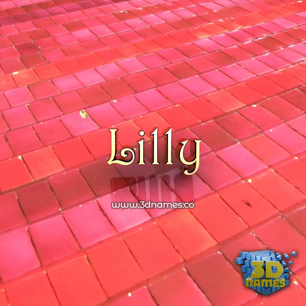 lilly in Red Tiles style - 3D name wallpaper