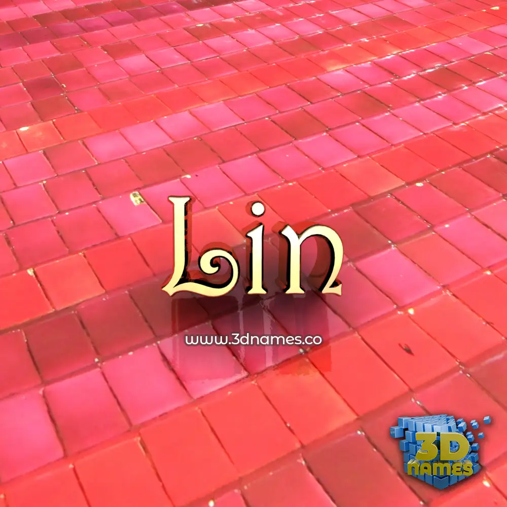lin in Red Tiles style - 3D name wallpaper