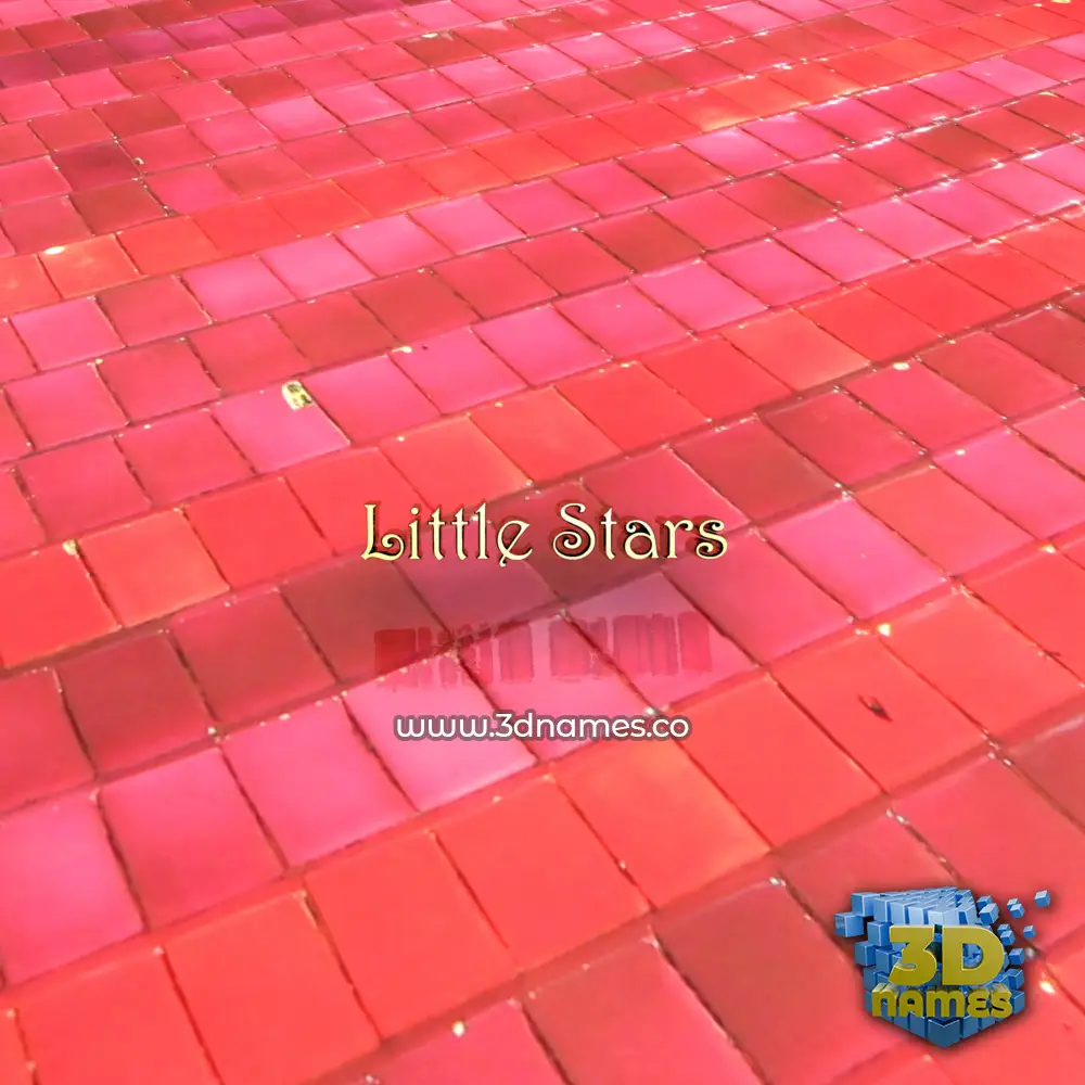 little stars in Red Tiles style - 3D name wallpaper