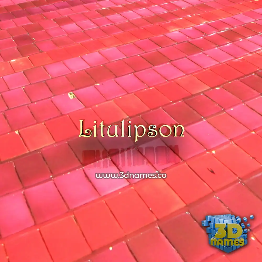 litulipson in Red Tiles style - 3D name wallpaper
