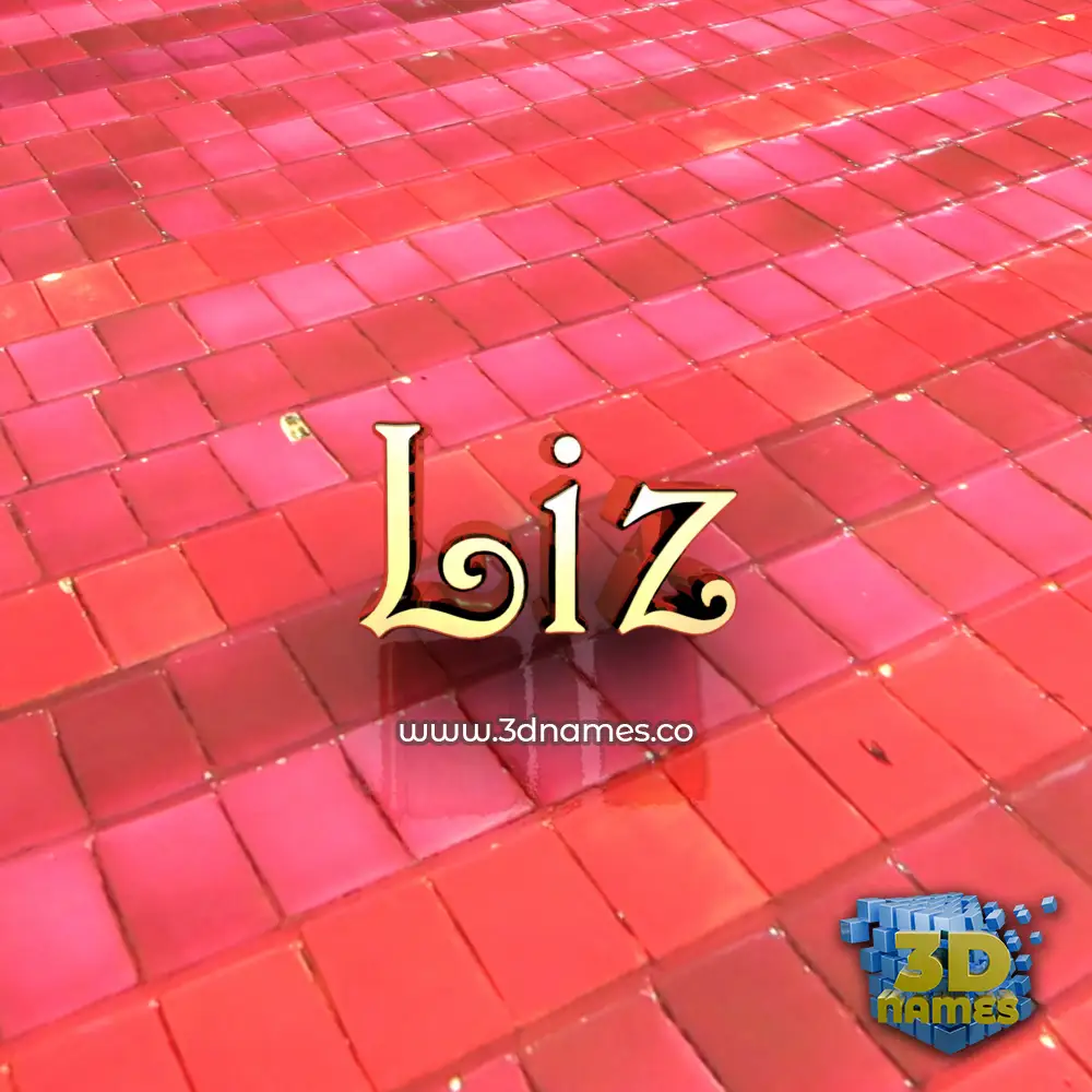 liz in Red Tiles style - 3D name wallpaper