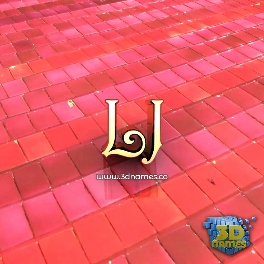 lj in Red Tiles style - 3D name wallpaper
