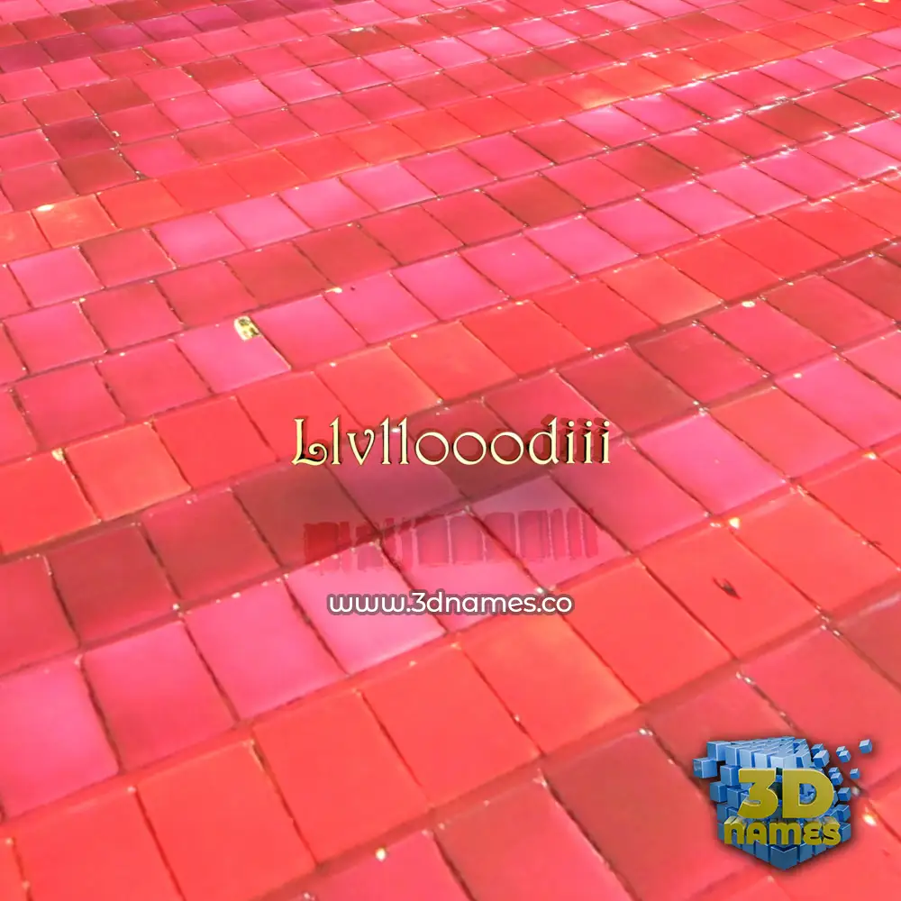 llvllooodiii in Red Tiles style - 3D name wallpaper