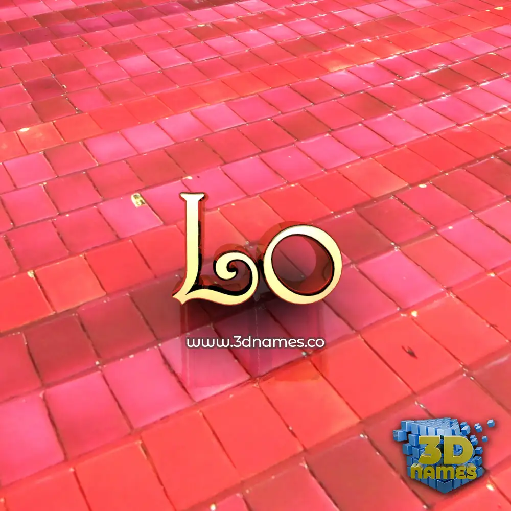 lo in Red Tiles style - 3D name wallpaper
