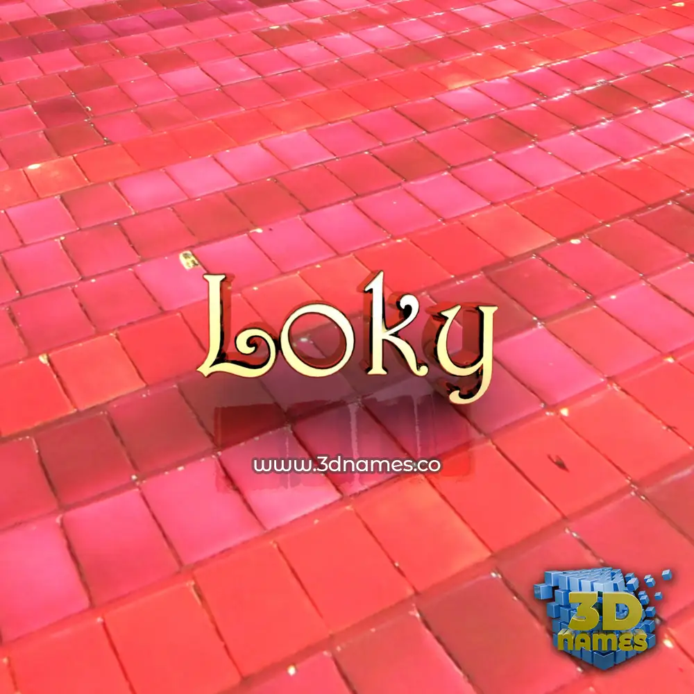 loky in Red Tiles style - 3D name wallpaper