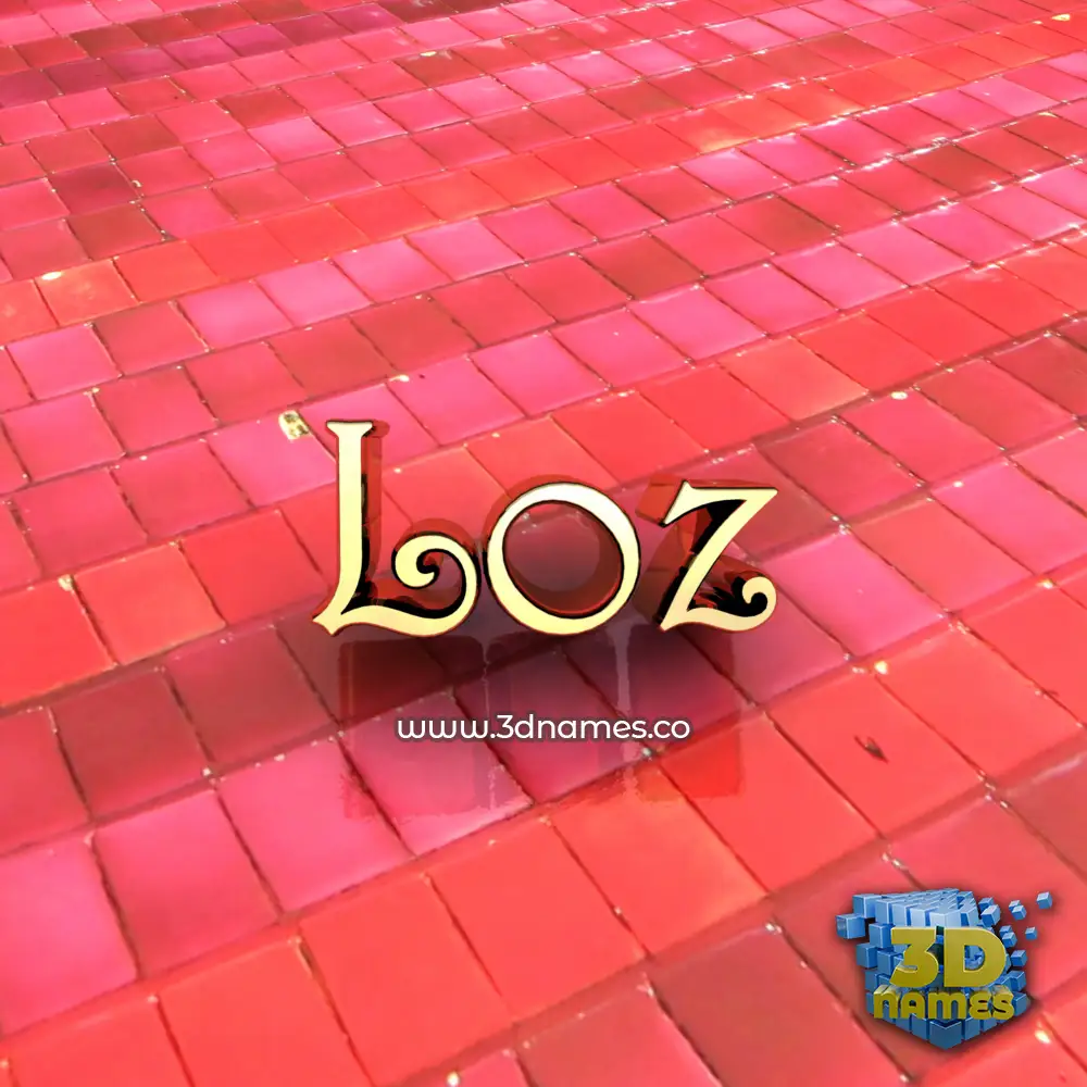 loz in Red Tiles style - 3D name wallpaper