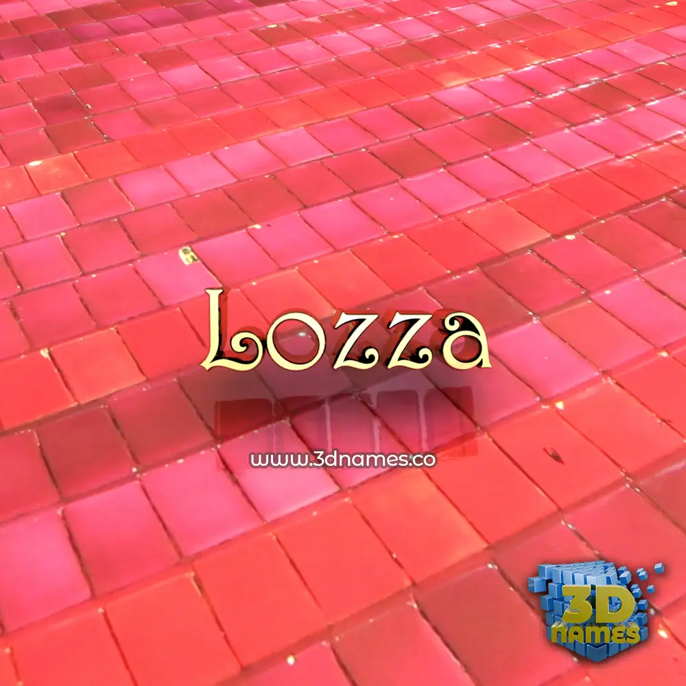 lozza in Red Tiles style - 3D name wallpaper