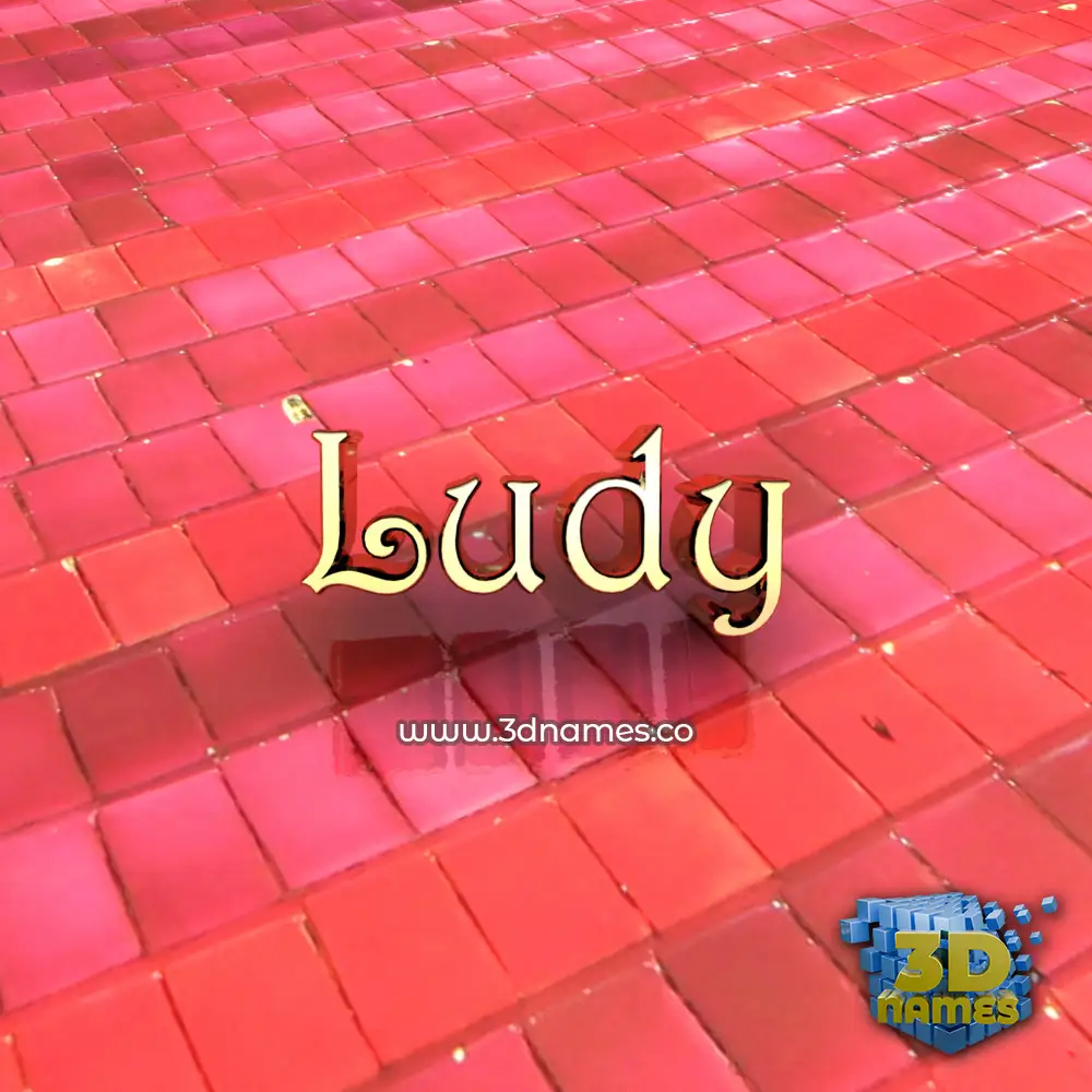 ludy in Red Tiles style - 3D name wallpaper