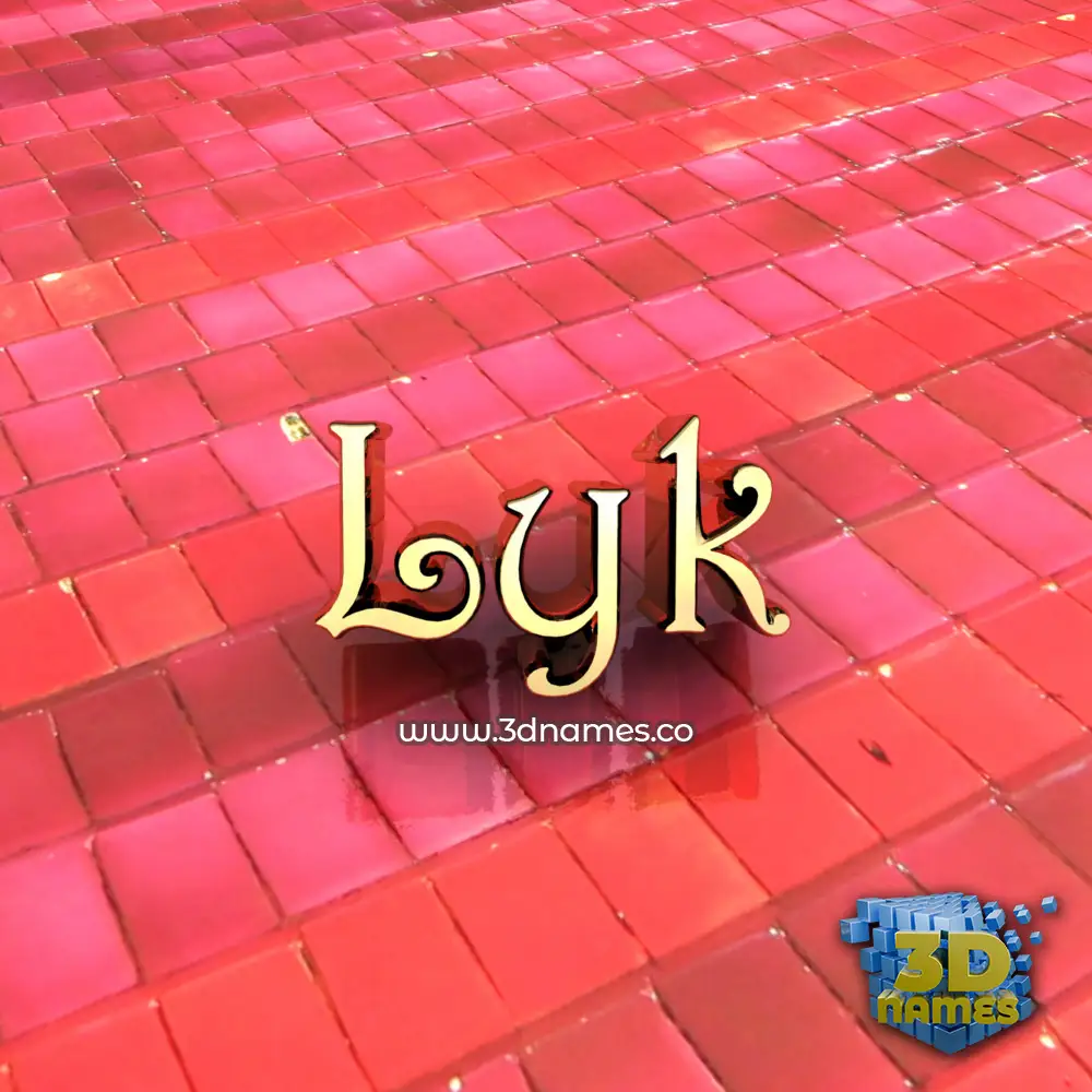 lyk in Red Tiles style - 3D name wallpaper