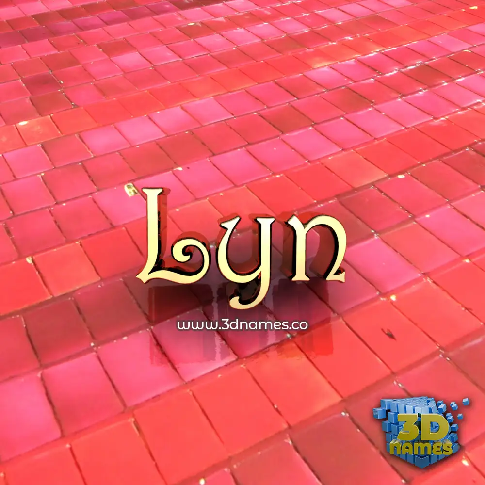 lyn in Red Tiles style - 3D name wallpaper